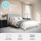 Martha Stewart Britta Full Upholstered Platform Bed w/Rounded Headboard, Piped Detailing/Cushioned Siderails, Gray TW-3WDB01B-F-GY-MS - alternate 9